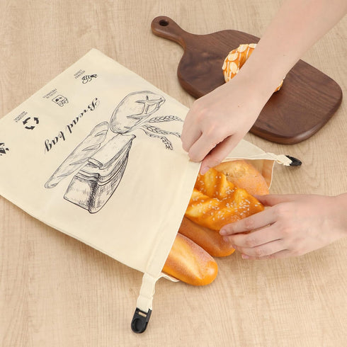 2 PACK Fresh,13''17'', 03 Beeswax Sourdough Bread Bags for Homemade Bread, Reusable Cotton Beeswax Bread Bag Portable