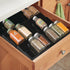 mDesign Expandable Plastic Deluxe Spice Rack, Drawer Organizer for Kitchen Cabinet Drawers, 3 Tier Slanted for Spice Jars, Food Seasoning Bottle Storage, Ligne Collection - Black by mDesign