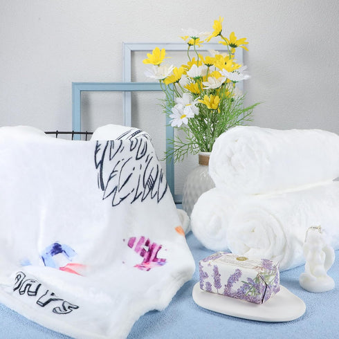 6 (30 40 Inch) Preboun Pcs Sublimation Throw Blanket Thick Plush Blankets Soft Fuzzy Blanket White Blank Blanket