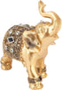 Feng Shui Lucky Elephant Statue, Golden Elegant Figurine, Small Resin Home Decoration