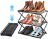Small Shoe Rack for Entryway - 3 Tier Shoe Organizer Metal Foldable