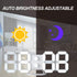 EDUP HOME 3D LED Digital Wall Clock/Desk Alarm Clock with Remote Control, 9.7" LED Night Light