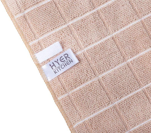8 Pack 26 18 Inch Microfiber Dish Towels - Soft, Super Absorbent and Lint Free Kitchen Towels - (Lattice Designed Camel