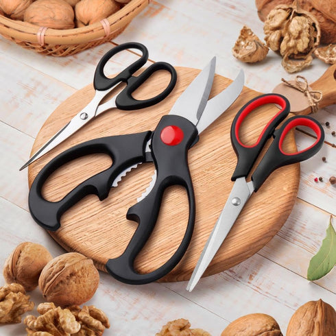 Kitchen Shears Set - QtoiKce Kitchen Scissors 3 Pack, All Purpose Poultry Shears, Stainless Steel Sharp Utility Cooking