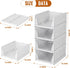 Neprock Stackable Plastic Storage Drawers, 4 Pack Open Storage Bins for Closet Organizers and Storage, Clothes