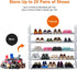 5-Tier Herron Shoe Rack, Durable & Stable Shoe Organizer, Space Saving, Non-Woven Fabric Shoe Shelf (Grey)