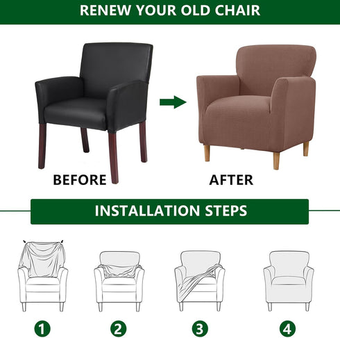 1-Piece CRFATOP Stretch Mid Century Modern Armchair Slipcover Jacquard Accent Chair Covers with Arms Soft Waterproof