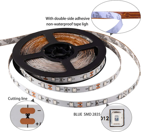 20ft 12V 360 LED Red Strip Light - Flexible Cuttable Non-Waterproof for Indoor Party Decoration