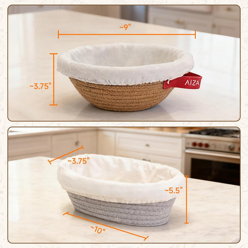 AIZMOZIA Complete Sourdough Starter Kit With Woven Proofing Basket, Sour dough Starter jar, Sourdough Bread Baking