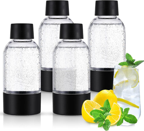 meekoo 4 Pcs Soda Carbonating Bottles Clear Plastic Soda Maker Bottle Compatible