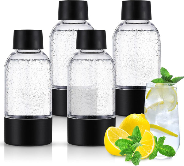 meekoo 4 Pcs Soda Carbonating Bottles Clear Plastic Soda Maker Bottle Compatible