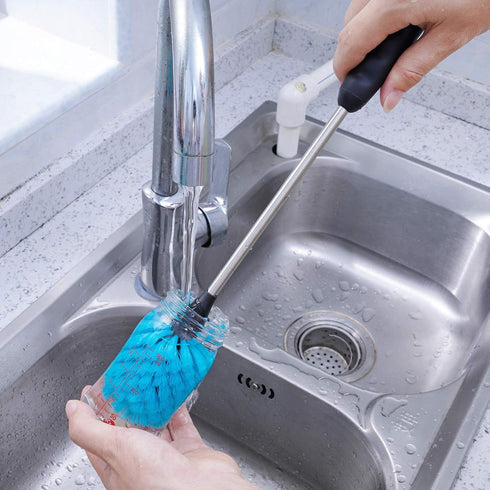 Stainless Steel Water Bottle Brush, Long Handle Scrubbing Brush for Cleaning Bottles, 2 Pack