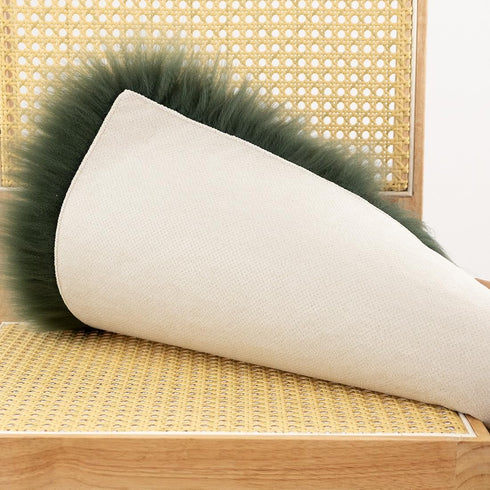 LLB 18x18 Inch, Sheepskin Chair Covers - Office & Dining Room Chair Pads - Dark Green