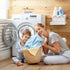 Bamboo Laundry Detergent Sheets Organizer with Acrylic Storage Container