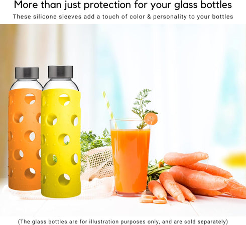 6-Pack Brieftons Silicone Sleeves: Insulated Anti-Slip Protection Covers, Ultra Thick & Durable, Better Than Neoprene