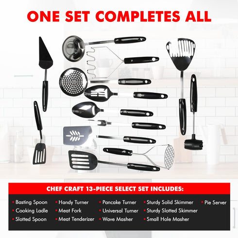 Chef Craft Select Slotted Spoon, Stainless Steel, 12.75 inch
