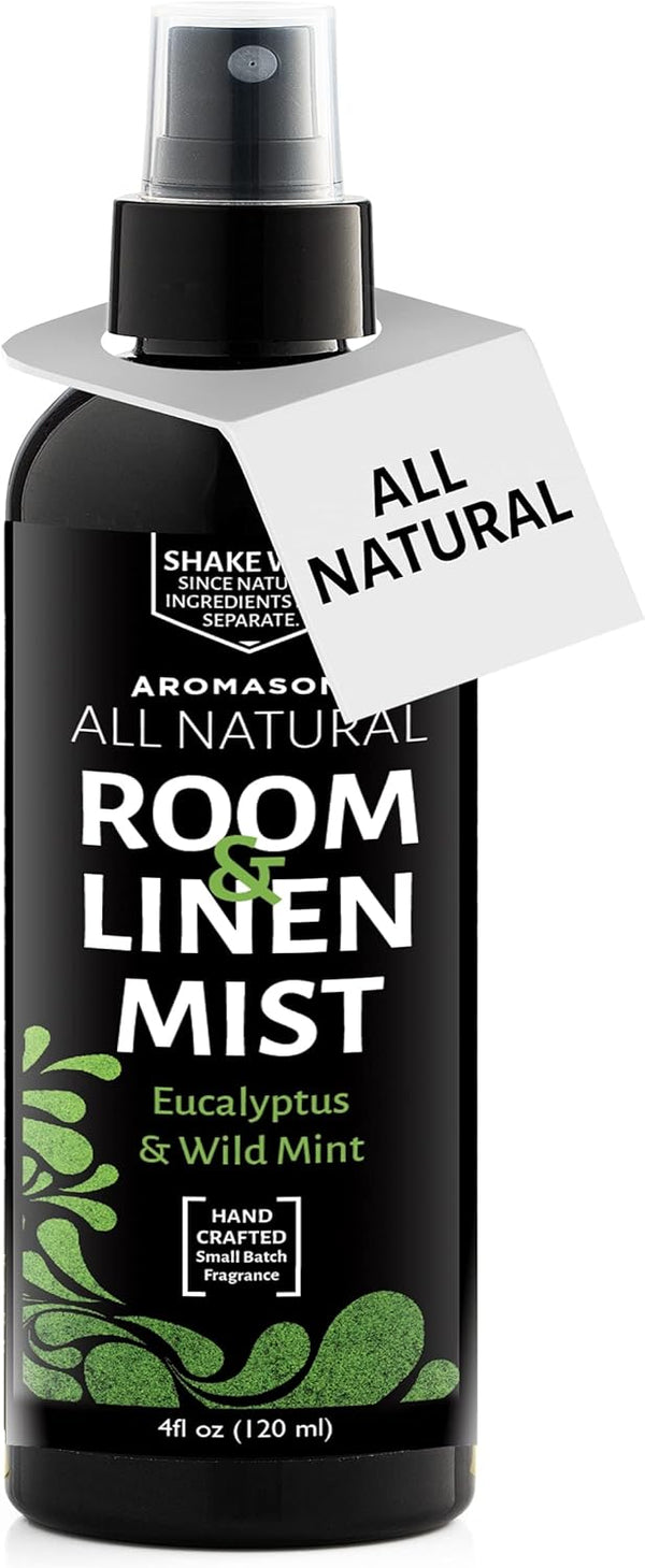 Aromasong Eucalyptus & Wild Mint Linen and Room Spray, Natural Aromatic Mist for Relaxation