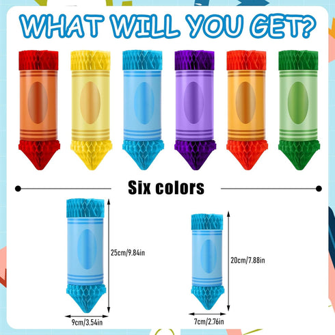 12 Pcs Crayon Pencil Hanging Honeycomb, Welcome Back to School Classroom Decorations for Teacher Appreciation Week