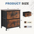 2 20 inch Closet, DUMOS Nightstand Small Dresser with Fabric Drawers Side Bedroom End Table Kids Bedside Storage