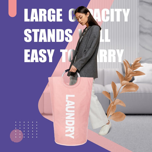 Caroeas 90L Waterproof Laundry Basket, Collapsible Laundry Hamper with Padded Handles, Stands Up Well (13 Colors)
