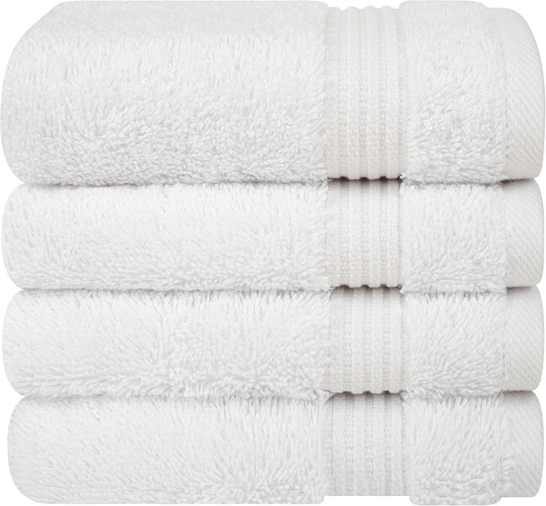 Cotton Paradise 100% Cotton Turkish Washcloth Set - 4 Piece Soft Absorbent Small Hand Face Towels