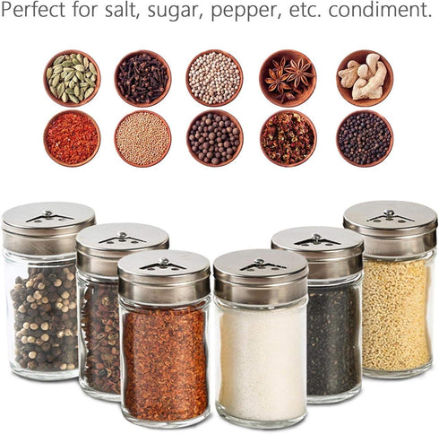 Segarty Spice Jars, 6 Pack 3 oz Glass Bottles with Shaker Lids for Spices