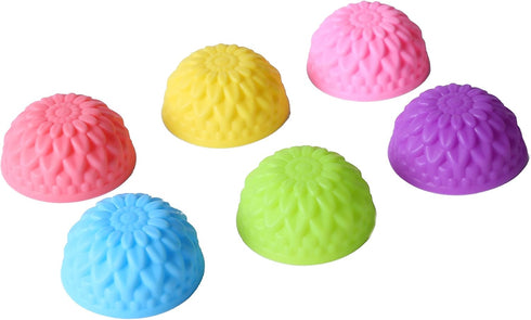 Magik 36 PCS Reusable Non-stick Silicone Mini Baking Muffin Cupcake Chocolate Cups (Assorted Flowers)