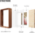 5x7 6x8 Picture with Mat or Without Mat,Natural Picture Frame,by Plexiglass,Walnut Wood Photo Frame, Wall or Tabletop