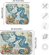 Nautical Ocean Seahorse Dish Drying Mat, 16x18 in Retro Map Microfiber, Absorbent Reversible Kitchen Accessories