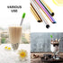 Boba Straws Reusable Metal Smoothies Jumbo Bubble Tea Straws with Silicone Tips Carry Bag (4 Pack)