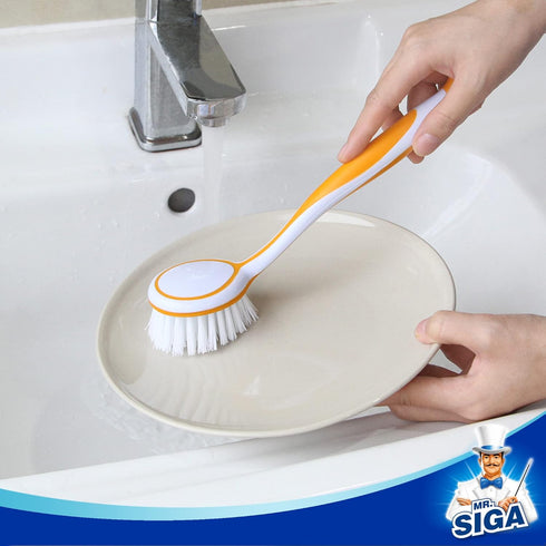 5.5 25cm Pack 3 MR.SIGA Round Dish Brush, Size: Dia x