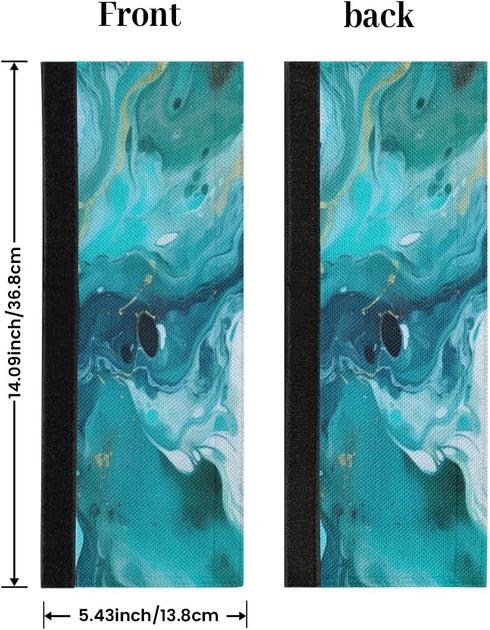Teal Green Marble Print Refrigerator Door Handle Covers Set of 2 Kitchen Appliance Handle Covers Protector for Fridge Microwave Stove Oven Dishwasher by DXTKWL