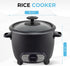 8-Cup Courant Rice Cooker (Cooked), Removable Non-Stick Bowl, One Touch Rice Cooker, Black