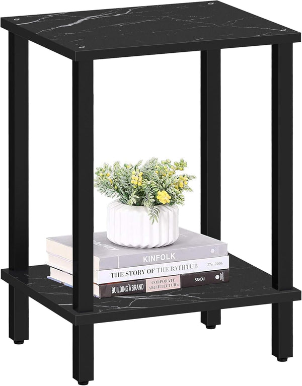 TUTOTAK End Table, Side Table, Nightstand, 2-Tier Storage Shelf, Sofa Side Table