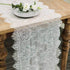Hooqict 4 Pack Lace Table Runner - 14 x 120 Inch Ivory White Classy Table Runner for Rustic Wedding Decor