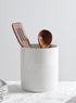 Ceramic Kitchen Utensil Holder, 7" Large Stable Crock, Cooking Organizer for Kitchen Counter, Dishwasher Safe, White
