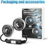 Car Fan, 12V Cooling Fans for Backseat with Night Light, 360° Rotatable Dual Head Fan for Vehicles