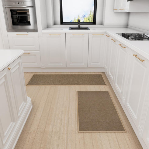 Kitchen Mat 1 PCS, Cushioned Non Slip Rugs for Kitchen Floor, Absorbent Runner Mats for Home, Office (Brown, 17.3"x47")