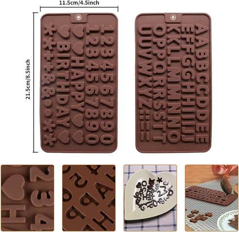 Qefuna Set Hammer,Chocolate Heart Shaped Chocolate Mold Includes Round Cylinder Candy Mold,Cavities Heart Mold,Piping
