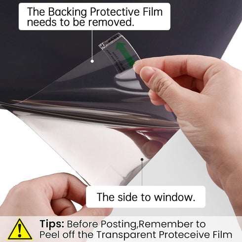 One Way Window Privacy Film, Reflective Tint for Home, Sun Blocking Anti-UV Clings with 3 Tools