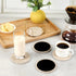 YONGHEE Set 5 Italian Travertine Coasters of with Holder, Round Beige Marble Drink Coasters for Coffee Table Decor