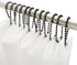 Antique Nickel Shower Curtain Hooks, 12 Pack Heavy Duty Metal Rings with 6 Inch Ball Chain Design