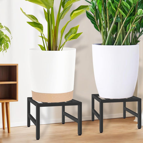 LLAXERGU 2pcs, Plant Stand Indoor Outdoor, Heavy Duty Wrought Iron Pedestal Stands Metal Plant Stand for Indoor