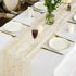 120 Inch 10FT, Artoid Mode Beige Gold Gauze Table Runner Glitter Metallic Foil Sheer Dining Wedding Anniversary Holiday