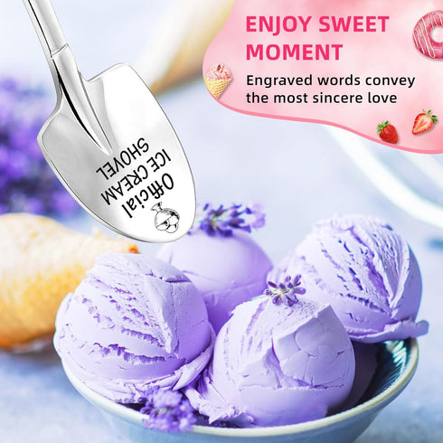 Belatelove Ice Cream Lovers Engraved Spoon Birthday Easter Gifts for Women Friends Sister Brother Daughter Son