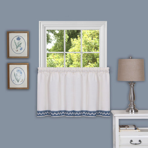 Achim Home Furnishings CMTR36BL12 Camden Window Pair Curtain Tier, 58" x 36", Blue