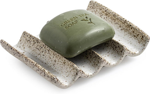 Soap Dish for Shower, Self Draining Bar Soap Holder for Shower, Ceramic