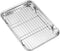 Baking Sheet with Rack, Zacfton Stainless Steel Cookie Sheet with Cooling Rack, Eighth Sheet Pan 9” x 7” x 1”