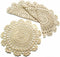 kilofly Handmade Crochet Round Cotton Lace Table Placemats Doilies Value Pack, 4 Medallion, 13 x 13 Inch, Beige