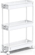 SPACEKEEPER Slim Rolling Storage Cart, 3 Tier Bathroom Storage Organizer Laundry Room